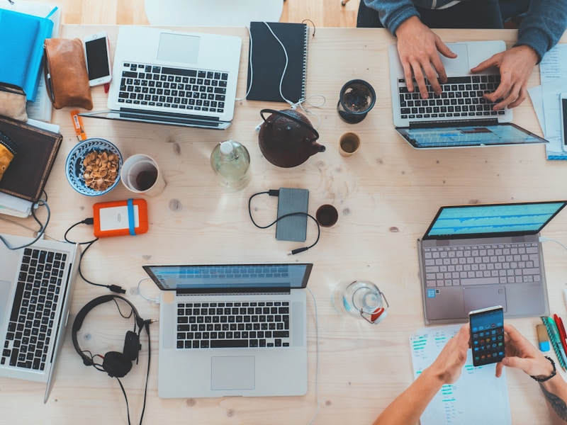 Group of colleagues working around a table